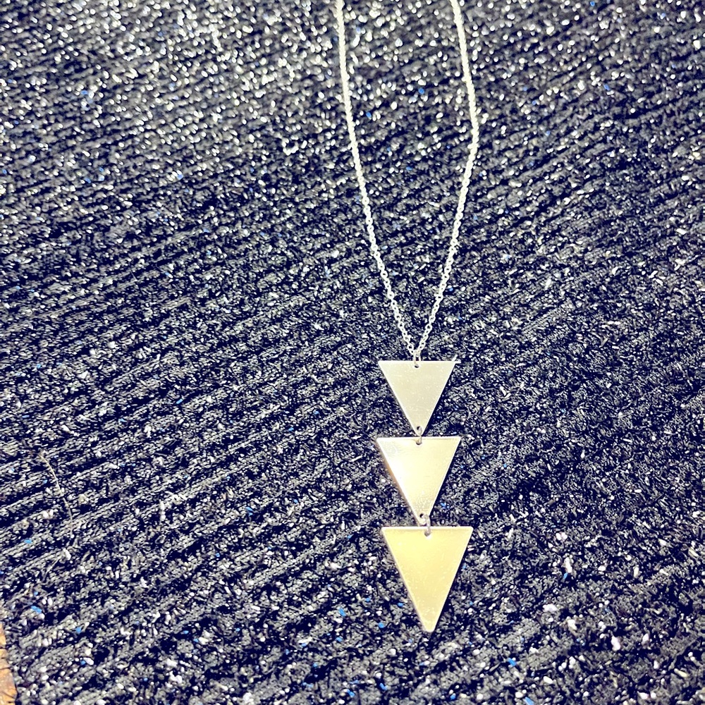 Long silver necklace